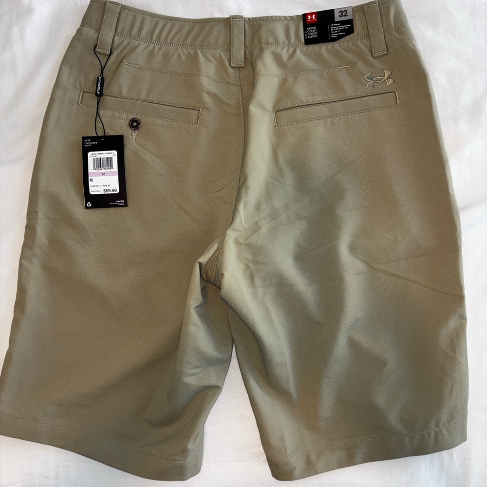 Under Armour Lot of 2 Men's Loose Fit Tech Golf Shorts 1 Black & 1 Tan Size 32 - Picture 3 of 11